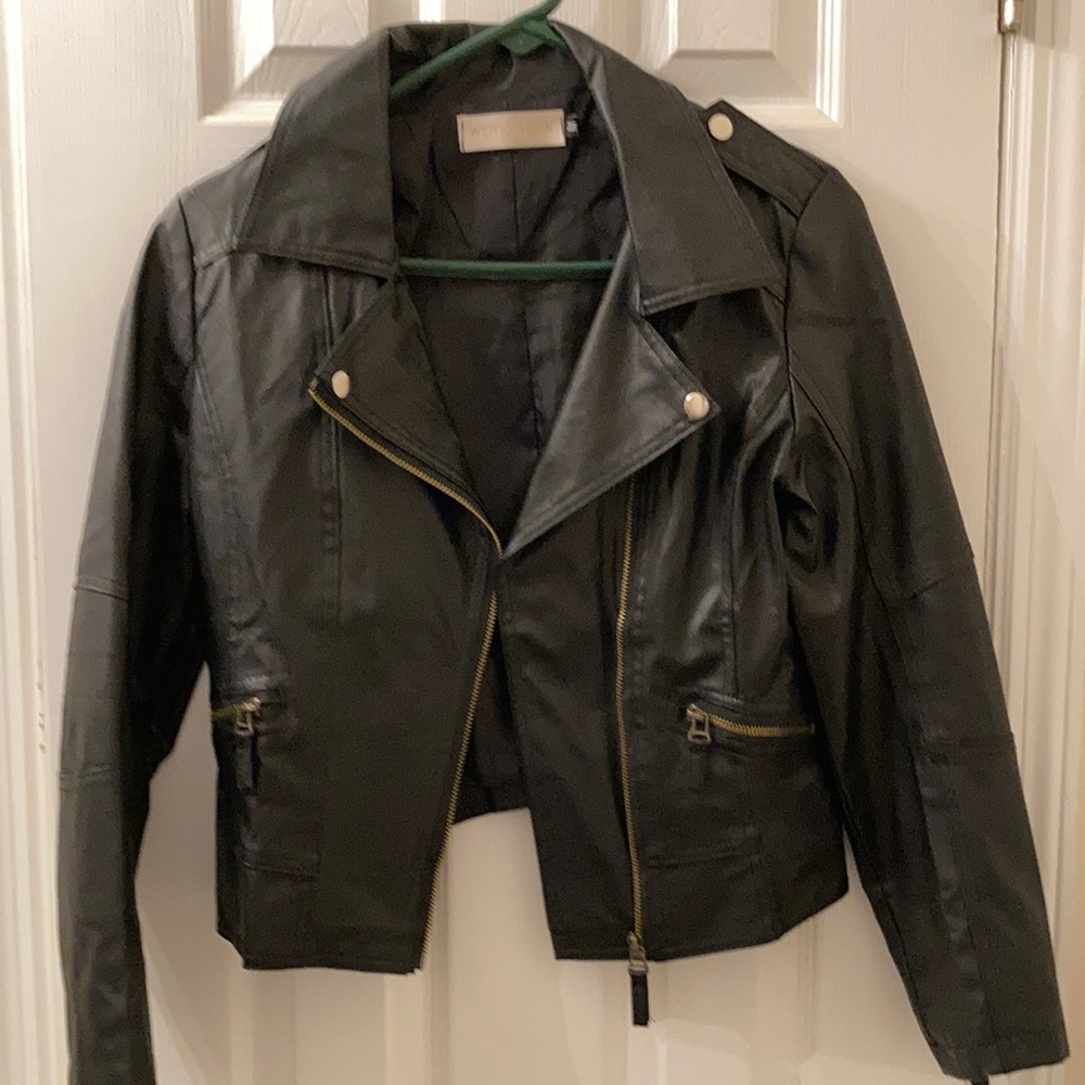 Black leather jacket